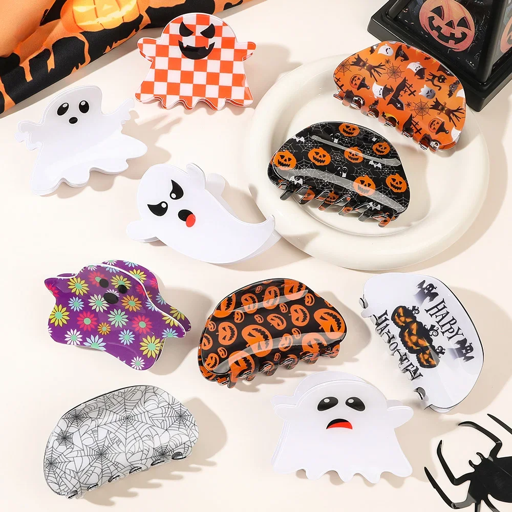 Halloween Funny Hairpin High-end Personalized Creative Skull Pumpkin Women's Hair Clip Holiday Party Girl Hair Accessory Gift