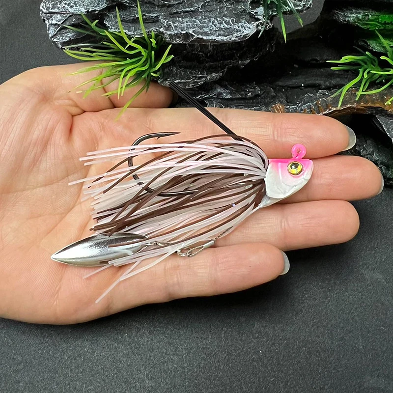 تهزهز إغراء سبينر سلك الطعم 13 جرام تنورة اللحية الصيد السحر المطاط تهزهز Buzzbait السباحة تهزهز رئيس ل باس بايك المتذبذب الصيد السنانير #2