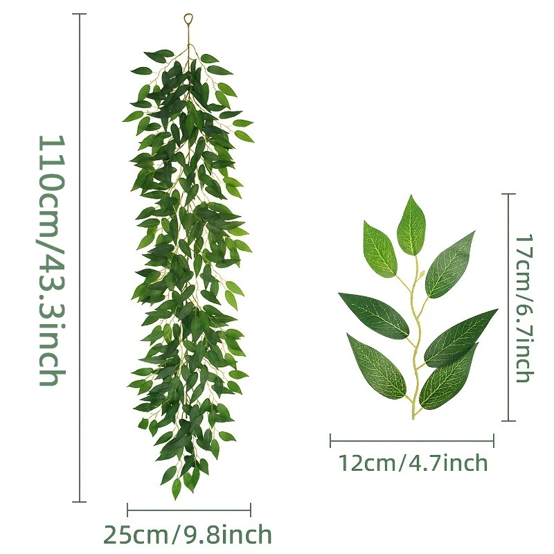 4pcs Italian Ruscus Artificial Vines Garland-Durable Plastic Greenery Decor for Home, Wedding, Party, Easter Festival Wall Decor - view 2
