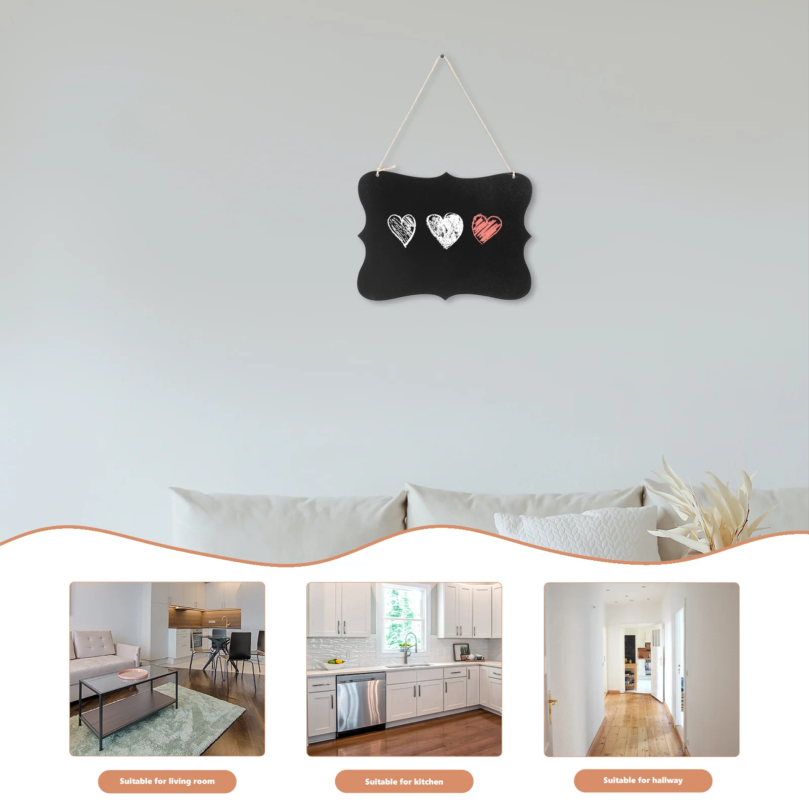Pantry Wall Decor Sign Double- Sided Message Blackboard Hanging Decorative Chalk