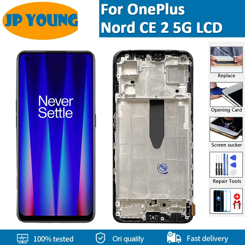 

6.43" Original For OnePlus Nord CE 2 5G IV2201 LCD Screen Display Touch Panel Digitizer For OnePlus Nord CE2 5G lcd with frame