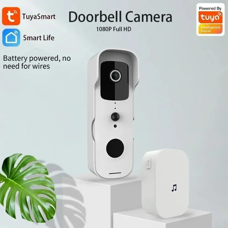 

New Waterproof night vision intelligent visual doorbell 1080P full HD camera, no need for wires, remote visual intercom doorbell