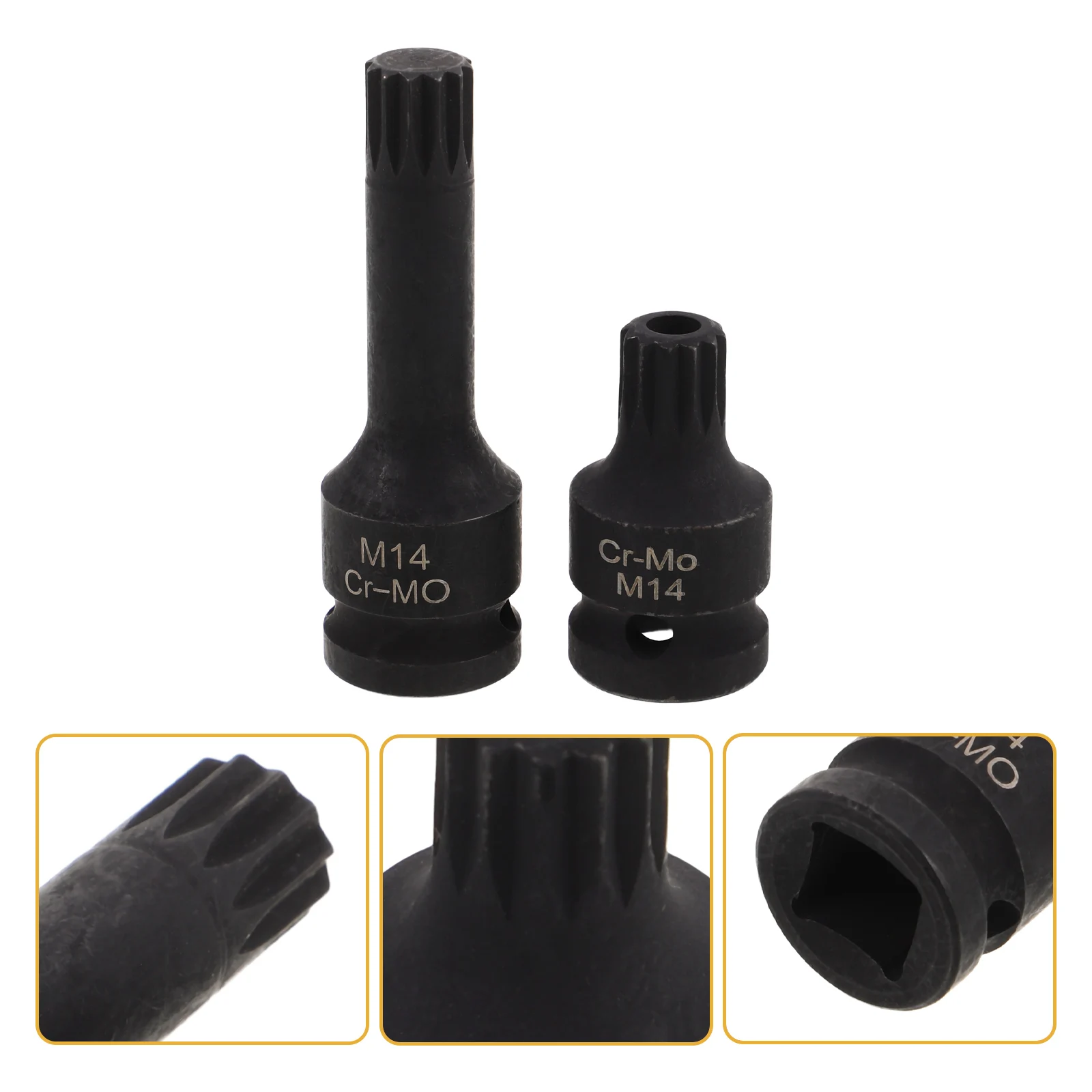 

2pcs Caliper Removal Tool Spline Socket Set Durable Steel Brake Screw Tool For Auto Repair Impact Caliper Socket Wrench Kit