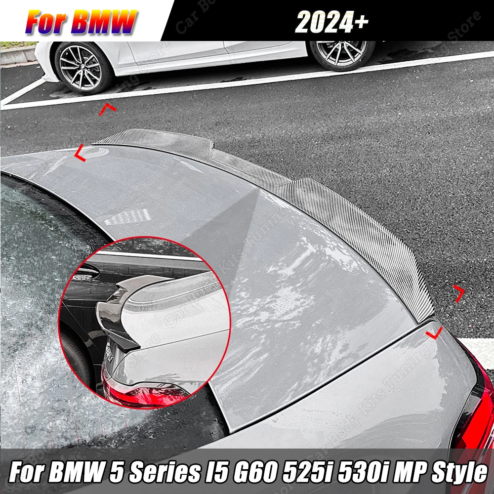 Rear Trunk Lid Spoiler Wings For BMW 5 Series G60 i5 M60 Sedan M-PACK 2024+ 525i 530i MP Style Car Splitter Kit Modification