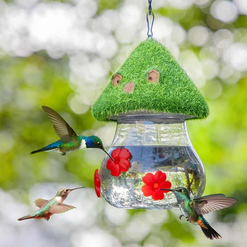 

Garden Bird Feeders For Outdoors Hanging,3 Petals Decorated With Water Spout Bird Water