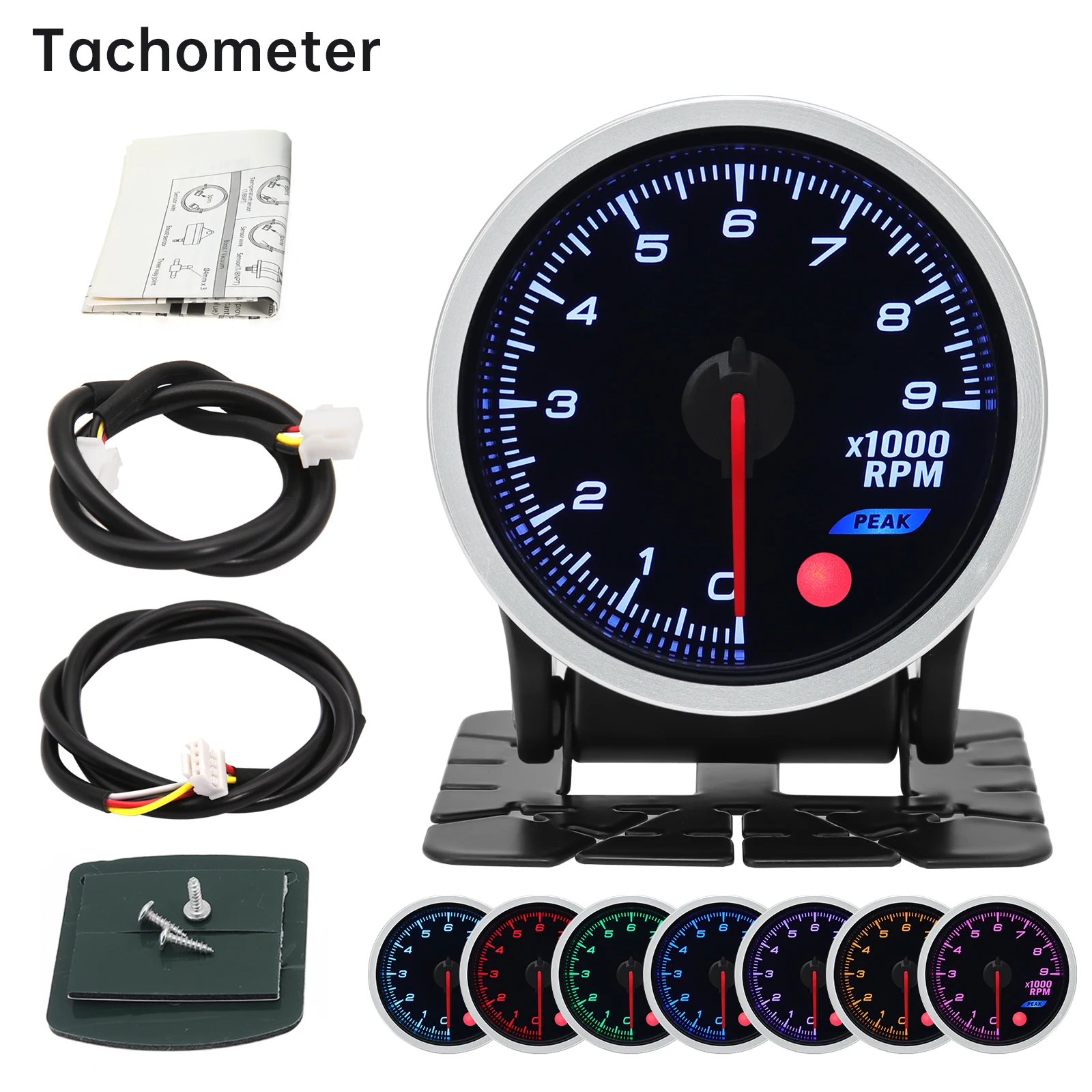 Universele Auto 12V 52mm 8 Kleur Racewagen Oliedruk Water Olie Temp EGT Uitlaat Temp Turbo Boost toerenteller Gauge Meter