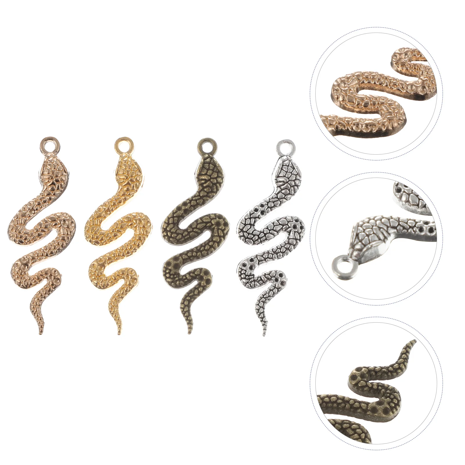 

40Pcs Retro Snake Alloy Pendants Unique Fashion DIY Necklace Pendant Charms Jewelry Making Supplies DIY Pendant Charm