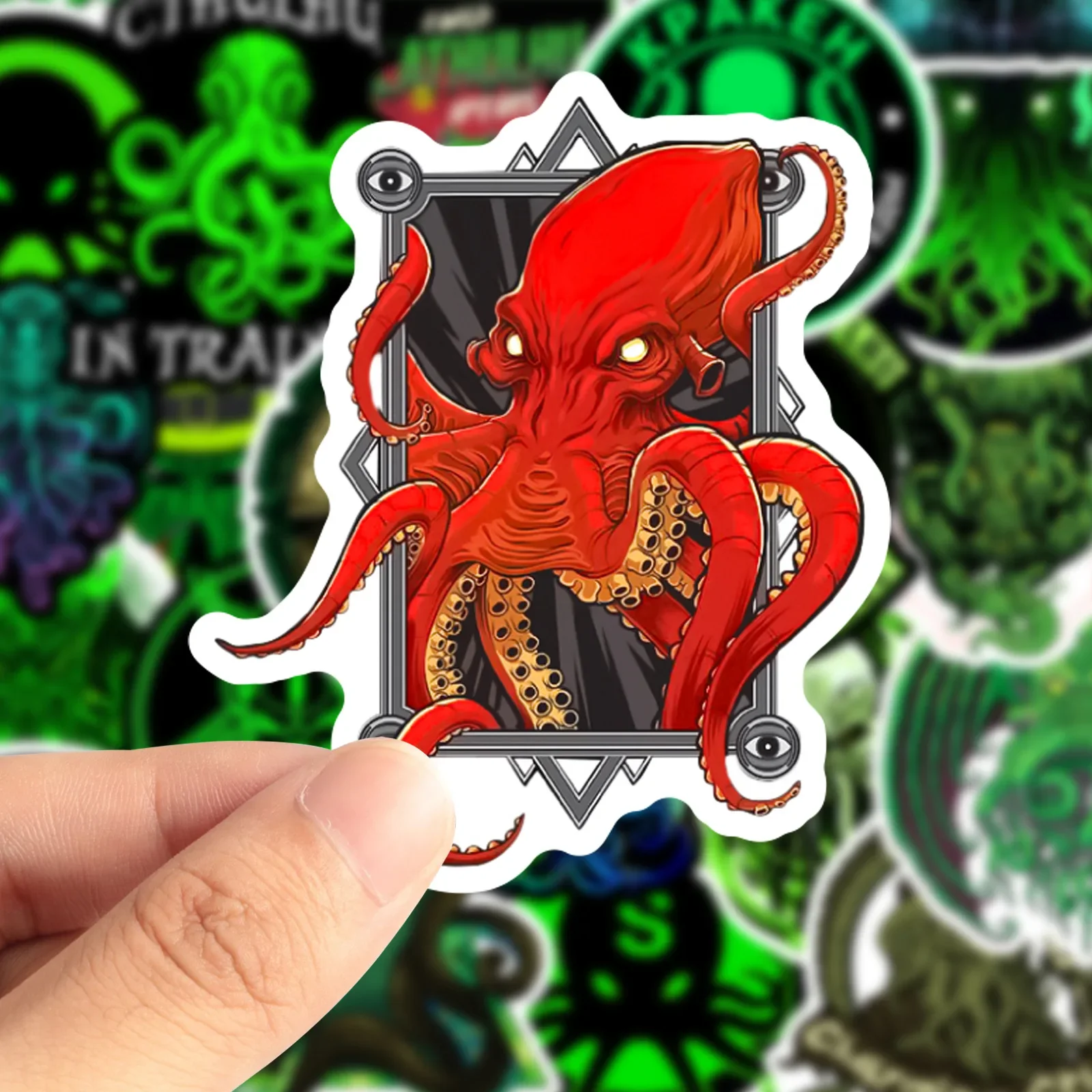50 Stück Cthulhu Graffiti Aufkleber Wasserflasche Laptop Telefon Fahrrad Gepäck Fall Skateboard Kinder Erwachsene Aufkleber