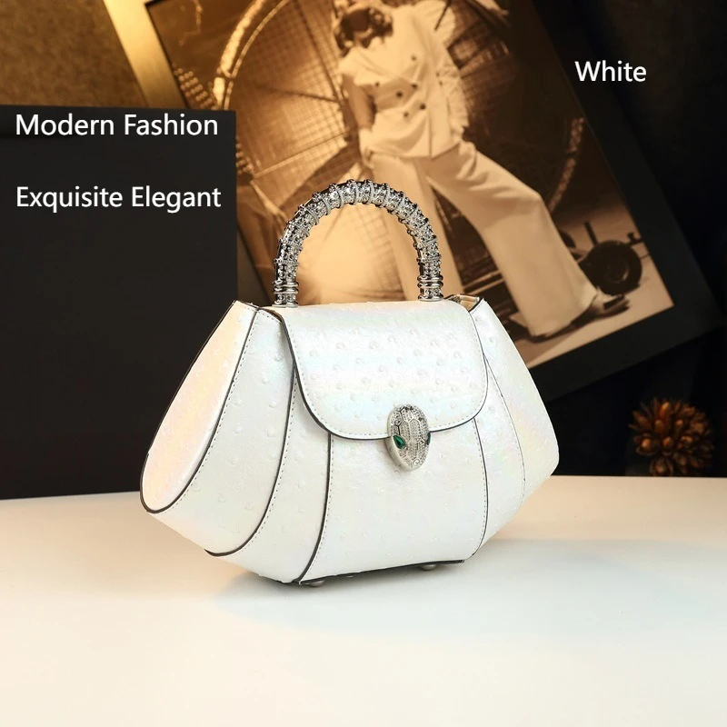 

Сумка-ракушка со страусиным узором, новинка 2025, модная высококачественная атмосферная сумка, атмосферная сумка через плечо на одно плечо