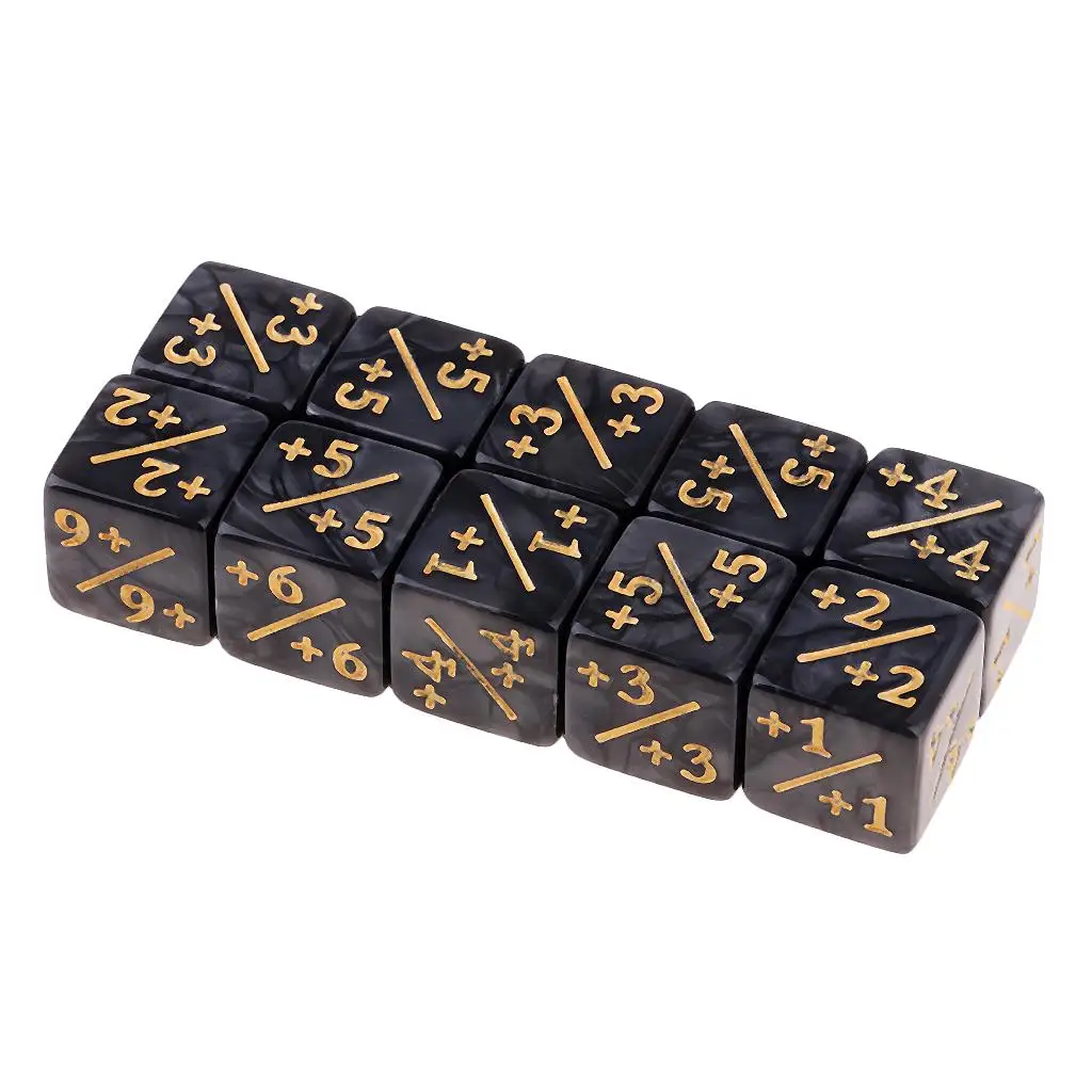 2-4pack Resin 6 Side Dice Set Mathematics Teaching Aid Fractional Dice Black