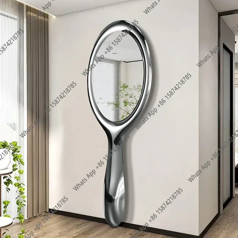 

X Irregular Mirror Wall-mounted Decorative Floor-to-ceiling Mirror Hotel Villa Living Room Art Installation Makeup Mirror