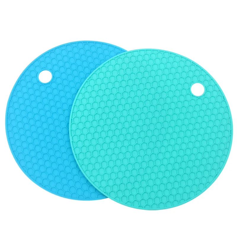 Round Heat Resistant Silicone Mat Drink Cup Placemat Kitchen Accessories Coasters Non-slip Pot Holder Table Durable Rubber Pads