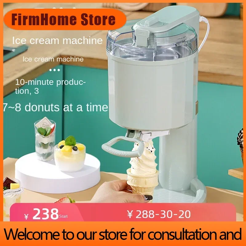 FirmHome StoreFully Automatic Ice Cream Machine Household Small Desktop Mini Children's DIY Homemade Ice Cream Cone Machine