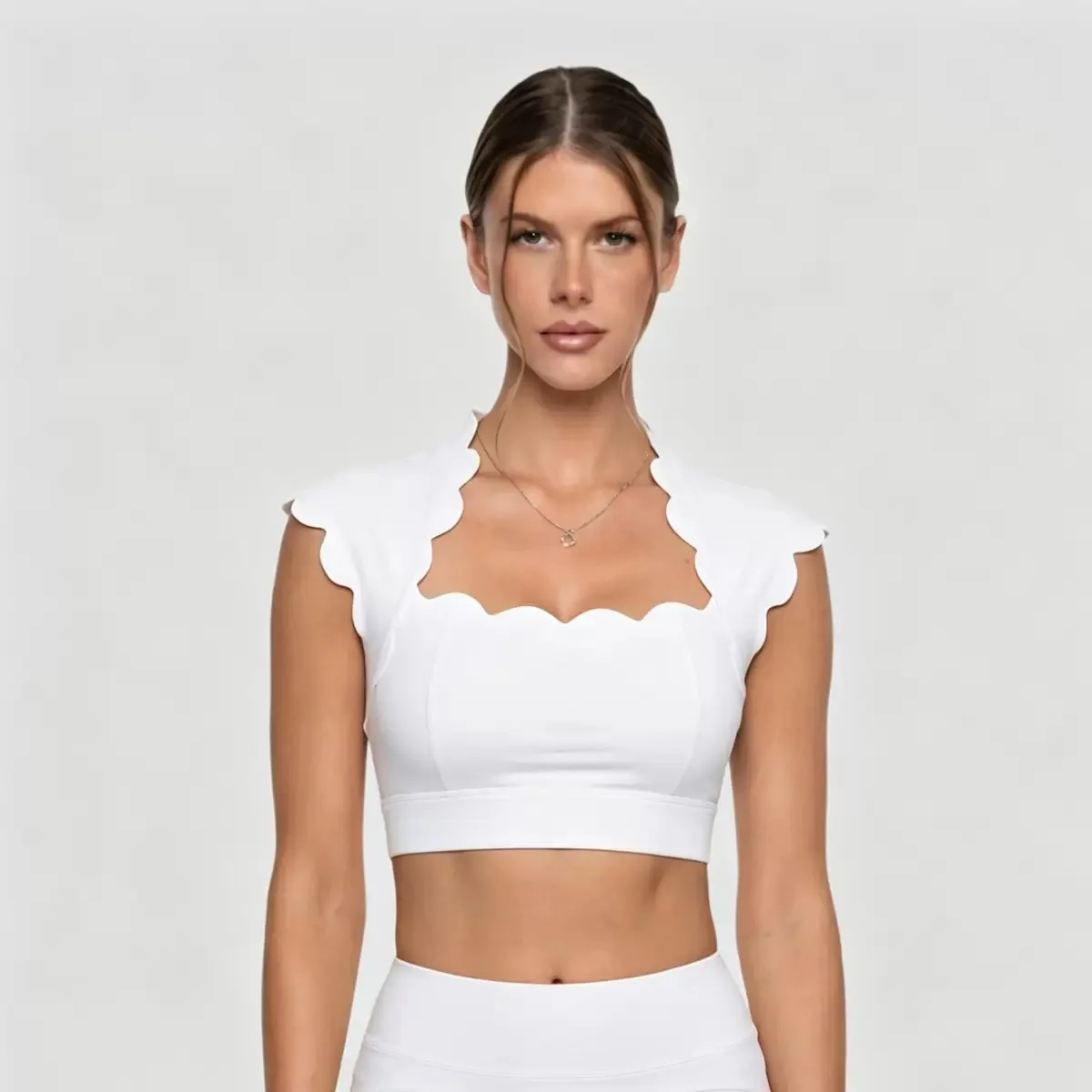 FUBEIKE Seamless Women Gym Top Small Shoulder Slim Fit Square Neck Sports Yoga Top Beauty Back Running Workout Yoga Bra