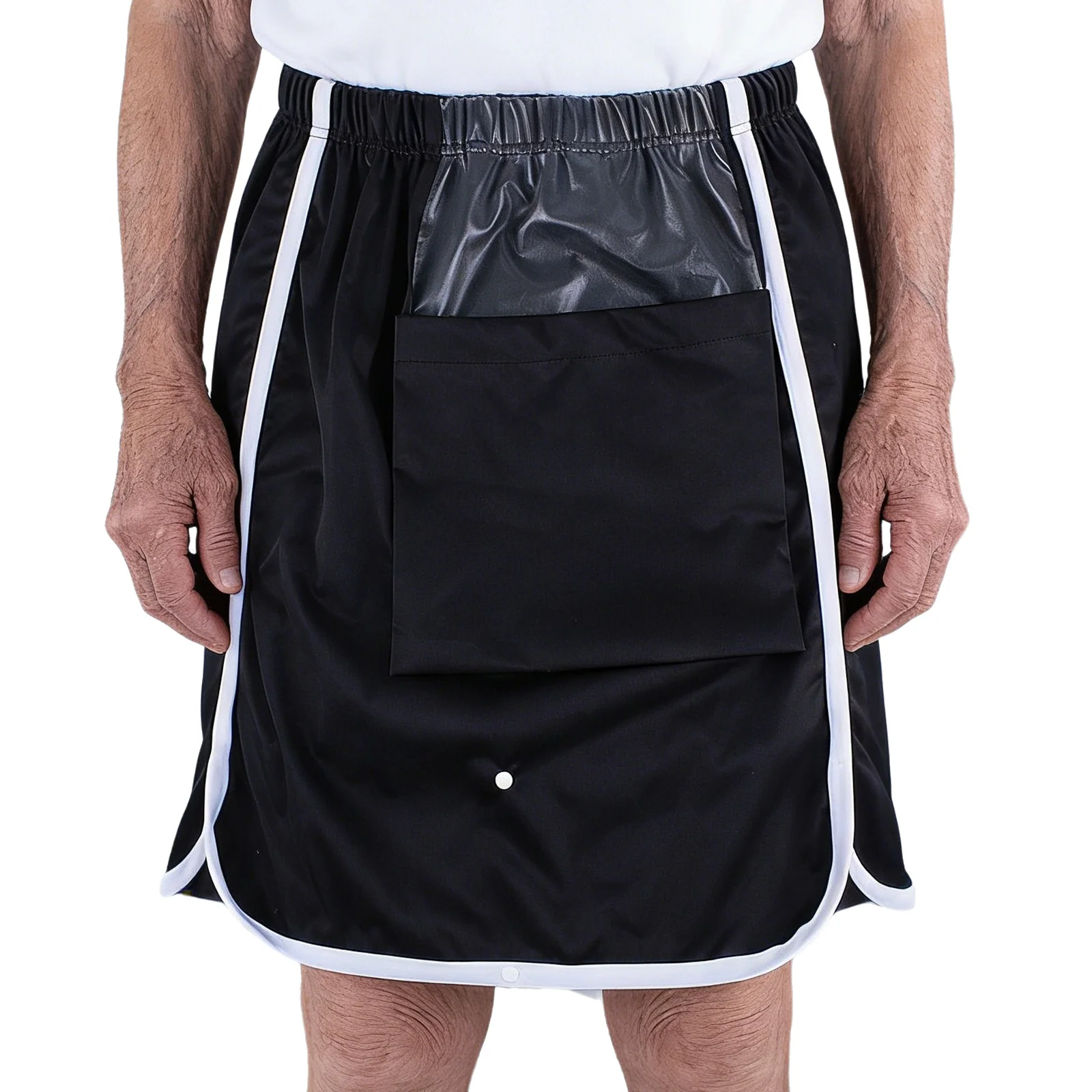 

Adults Elderly Adaptive Waterproof Skirt with Pocket and Snap Buttons Reusable Apron for Post-surgery Care Bedridden Patient