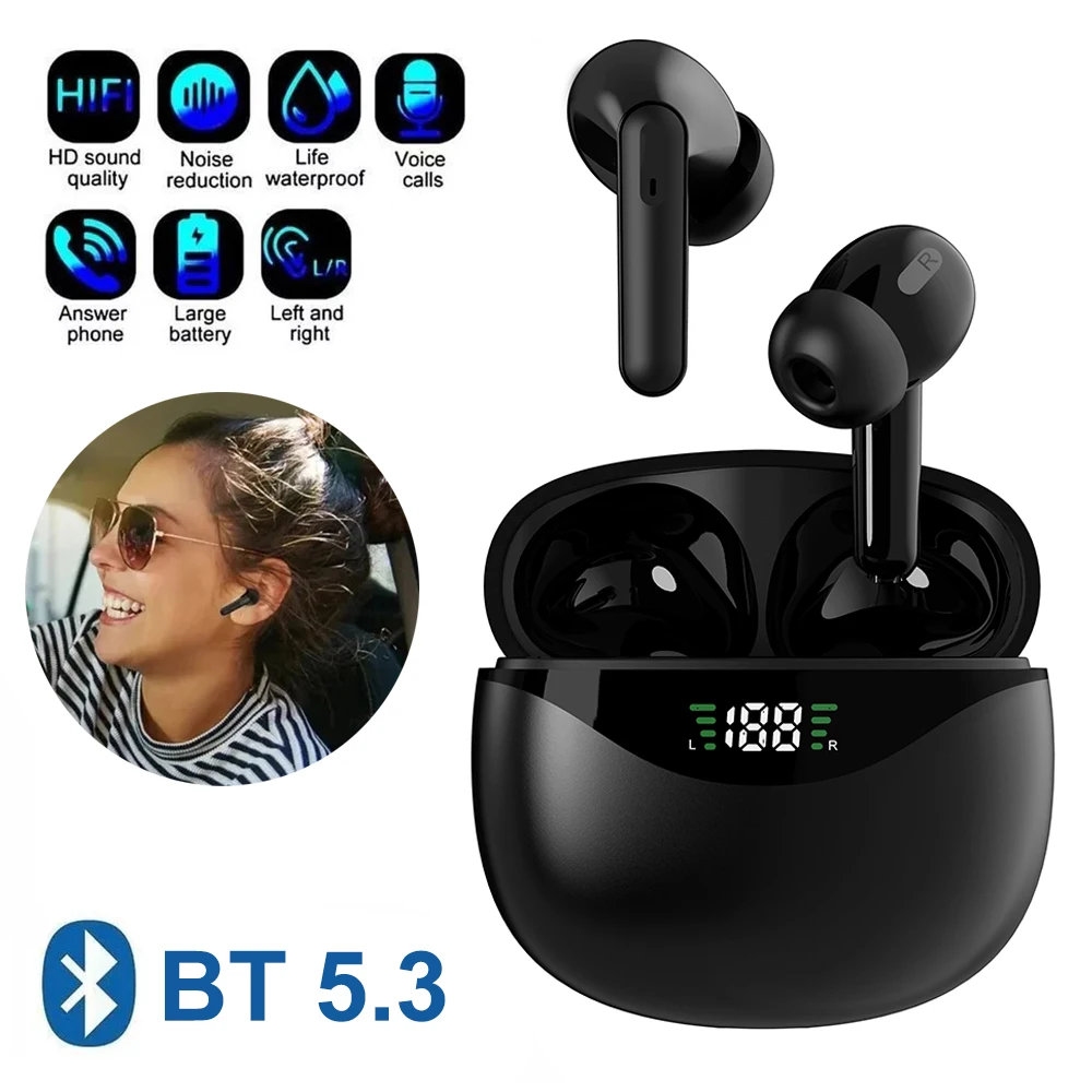 

2024 New Headphones Wireless Earbuds Bluetooth Earphone Sport Wireless Ear Buds With Microphone LED Display