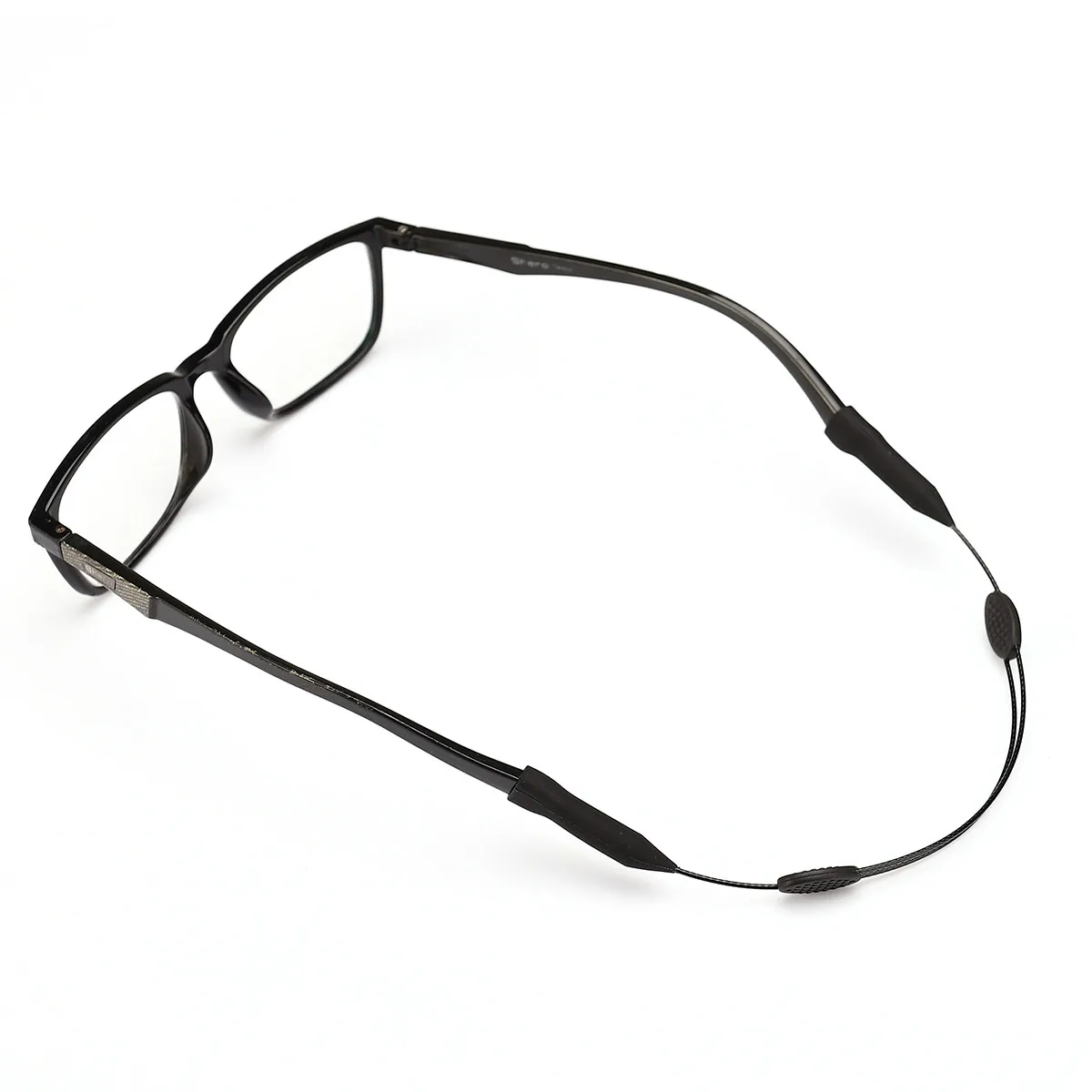 Adjustable Black Silicone Glasses Strap Universal Fit Eyewear Chain Sports Eyeglass Holder Outdoor Rafting Hiking
