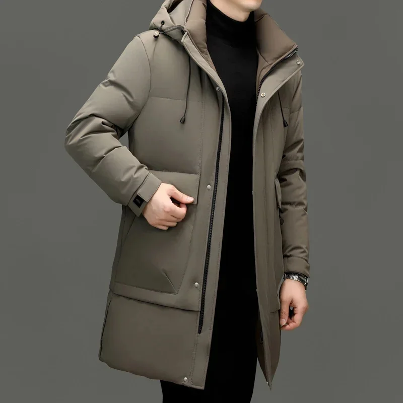 Milk Silk Long Down Jacket Man Hooded Jackets Designer Clothes Men Duck Lightweight Padded Winter Coat