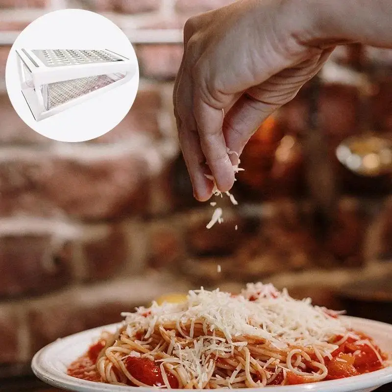 1 шт., терка для сыра, терка для сыра из нержавеющей стали с контейнером, двусторонние лезвия для овощей, моркови, огурца, слайсер Cu