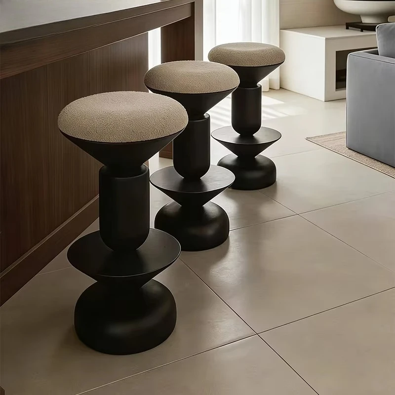 

Modern Nordic simple solid wood fabric bar chair bar stool