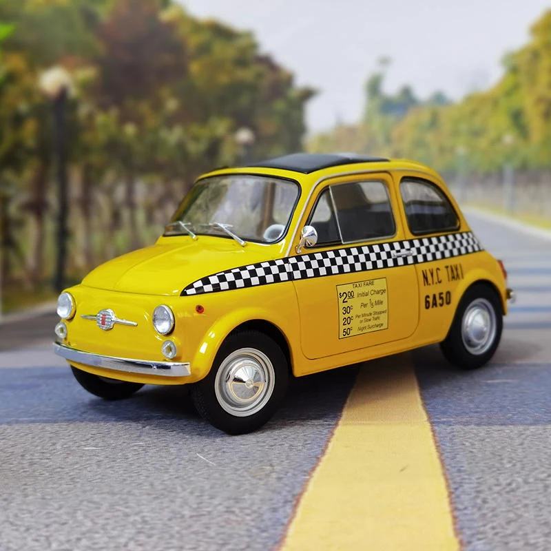 

Welly 1:24 Fiat Nuova Fiat 500 Taxi Alloy Car Model Diecast Metal Toy Classic Vehicles Car Model Simulation Collection Kids Gift