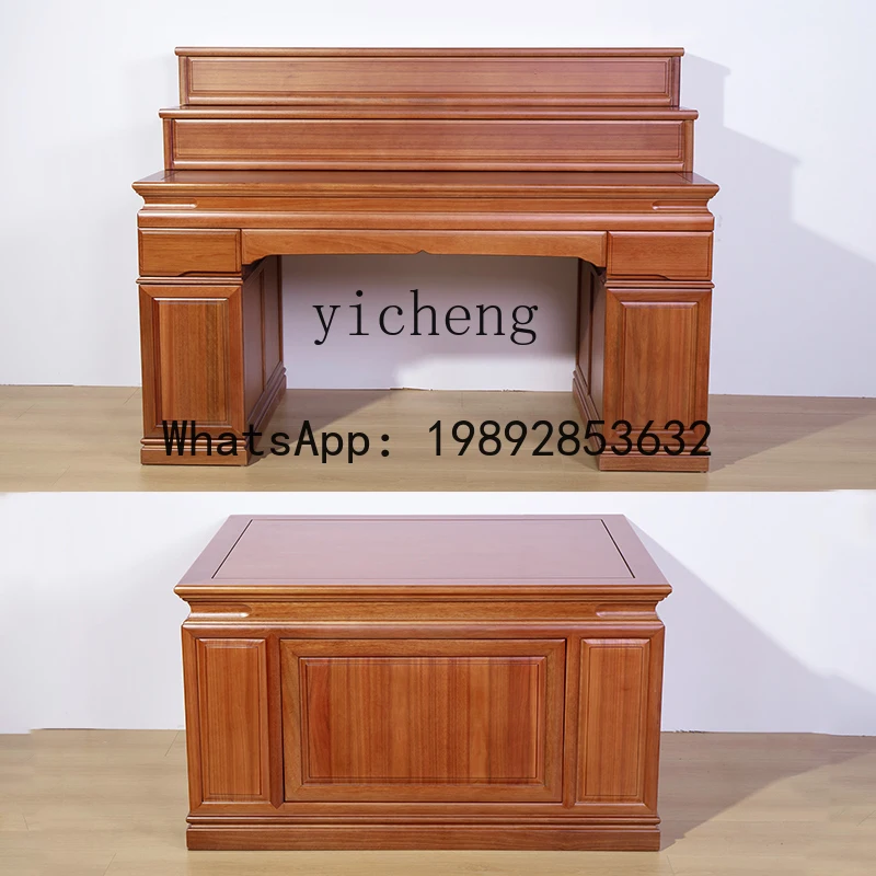 Household stepped Buddhist shrine cabinet three-layer solid wood new Chinese simple Buddhist altar middle hall table