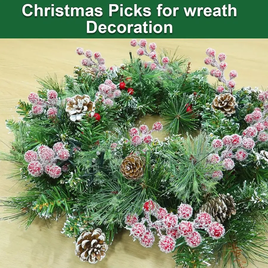 Artificialplant Holly Little Red Fruit  New Year Christmas Home livingroom Wedding diy gift  Decor Flower Shooting Prop - Image 5