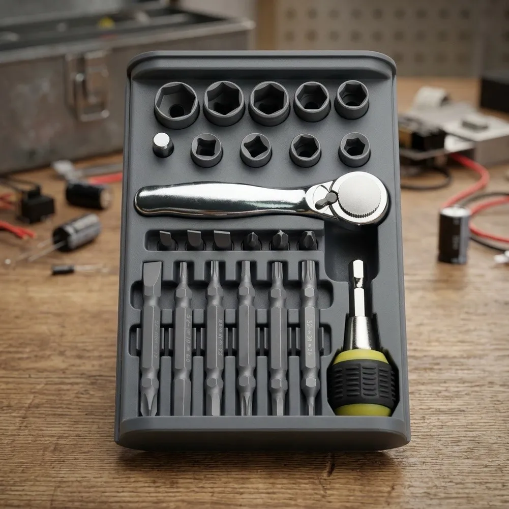 Magnetic Bit Driver 30-in-1 Screwdriver Set For Household Repairs Long Lasting Tool Durability High Hardness Design
