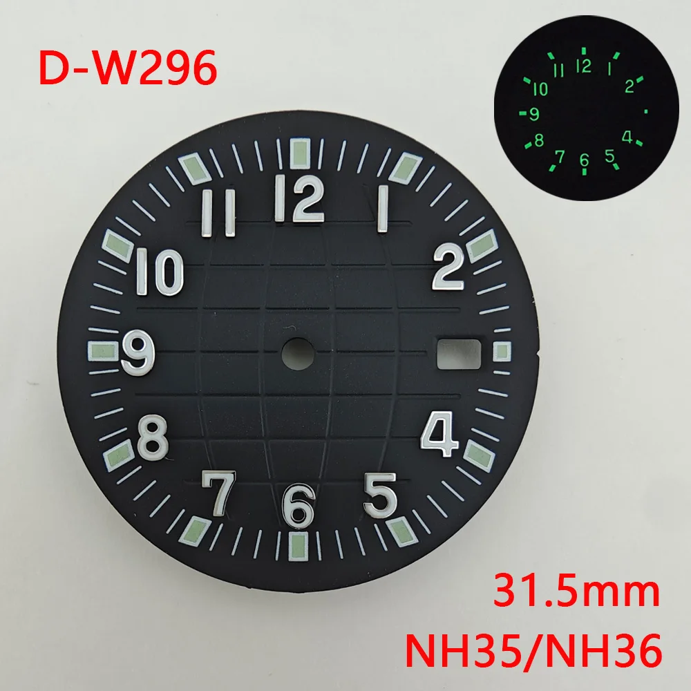 Esfera NH35 de 31,5mm, accesorio de reloj con gradiente, logotipo personalizado, adecuado para movimiento NH35