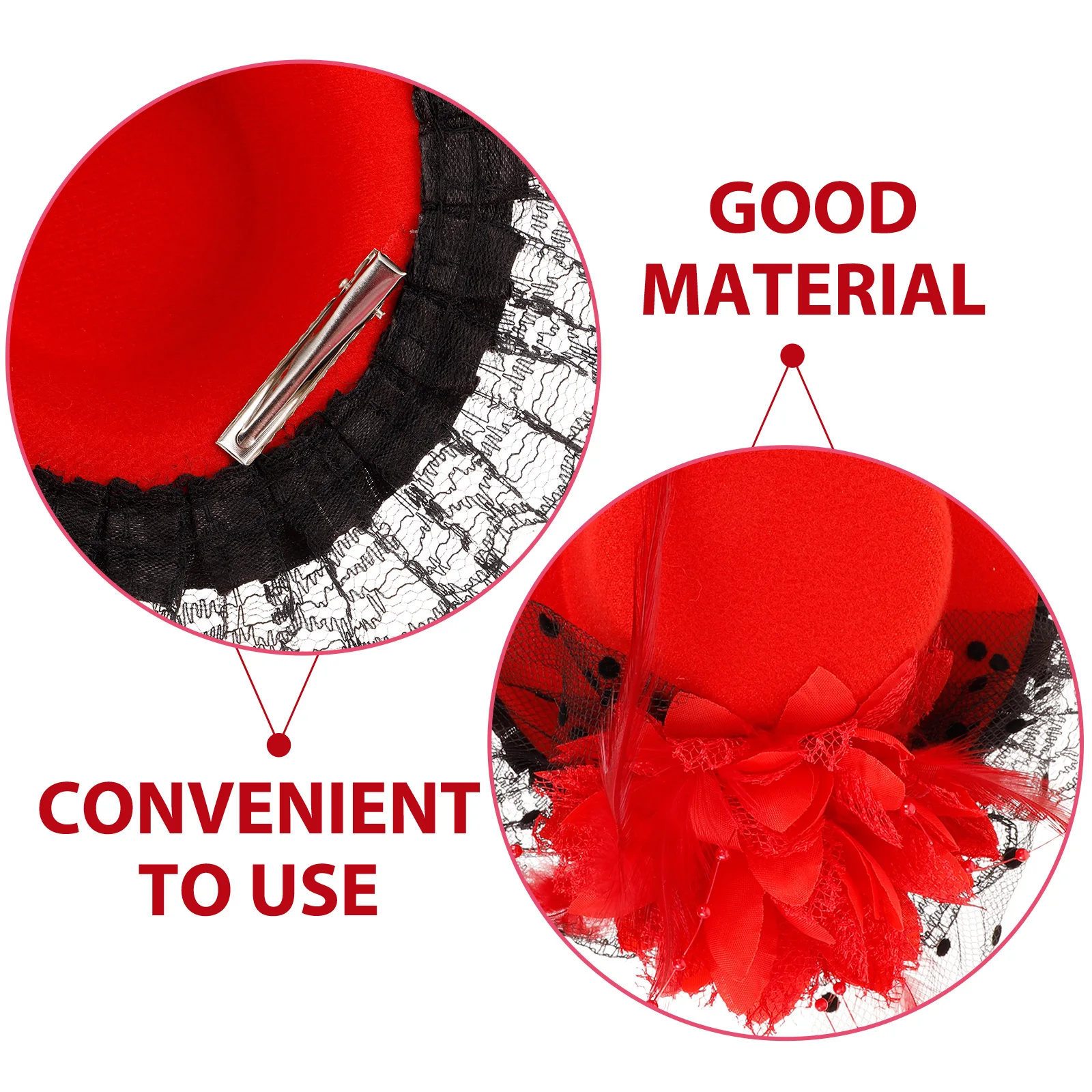 

Exquisite Fascinator Mini Hat Plume Small Top Hat Hair Clip Tea Party Womens Dressy Costume Accessories Dance Prom Party