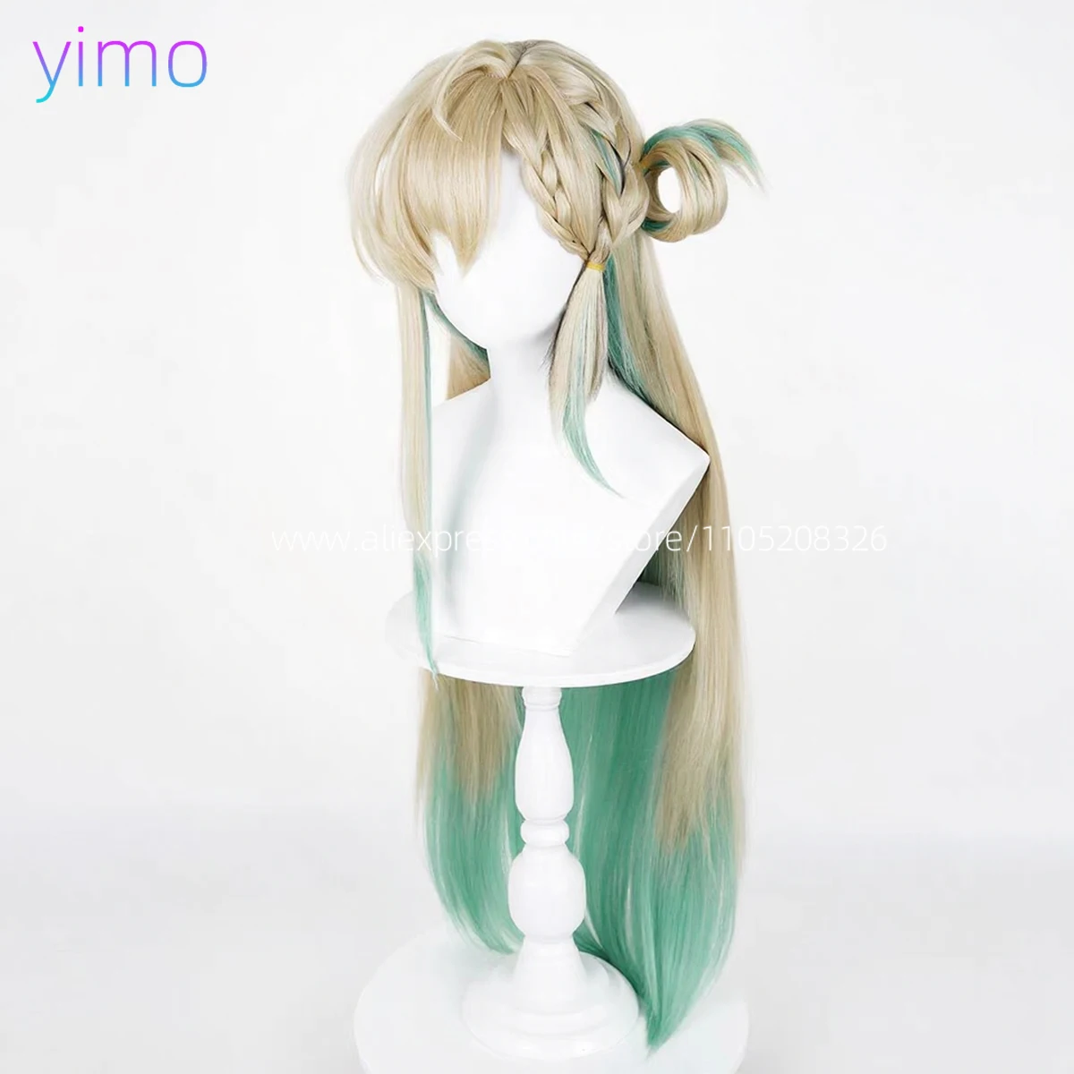 Wuthering Waves Lynae Parrucca Cosplay Capelli lunghi verde dorato Startorch Academy Fibra resistente al calore Capelli Festival Festa Donne Ragazze