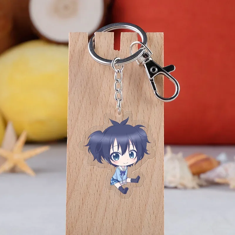 Anime Happy Sugar Life Acrylic Keychain Toy Figure Matsuzaka Satou Bag Pendant Double sided Key Ring Gifts