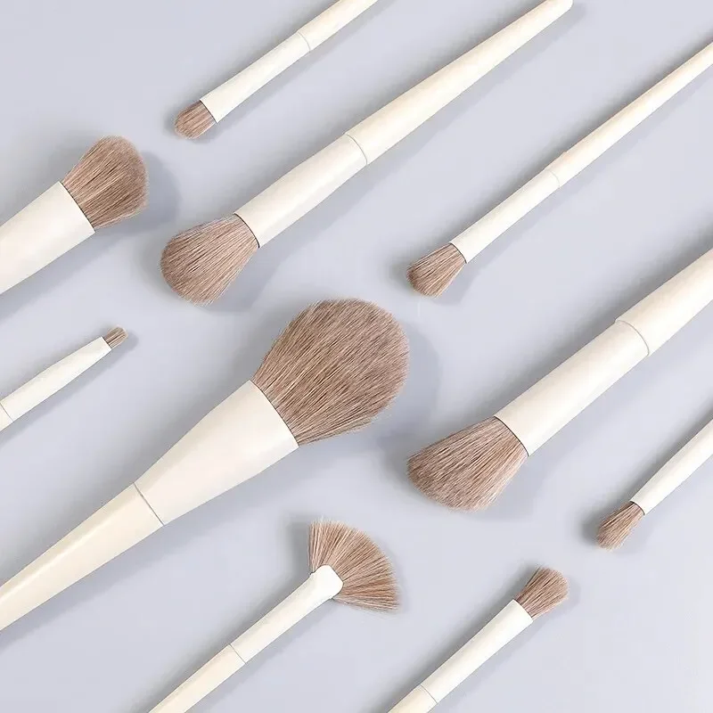 10 pçs pincel de maquiagem, fácil de configurar fundação blush sombra escova sobrancelha escova contorno lábio rosto maquiagem escova ferramentas de beleza