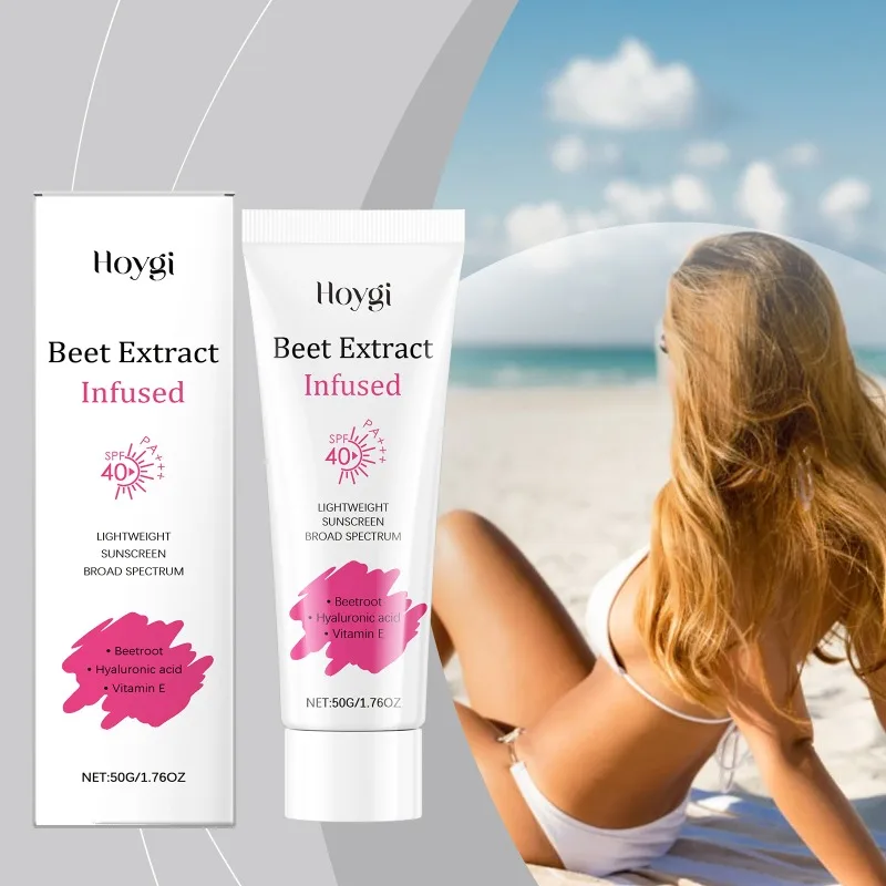 Beet Extract Infused Sunscreen Anti-Aging Oil-control Moisturizing Refreshing Sun Cream Sunblock Face Skin Protective Cream