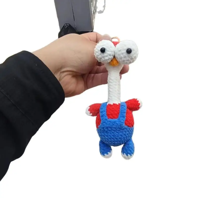 Niedlicher handgemachter Häkeltier-Taschenanhänger, handgewebter Tier-Schlüsselanhänger, Autoschlüsselhalter, Geschenke, Rucksack-Deko – Detail 7