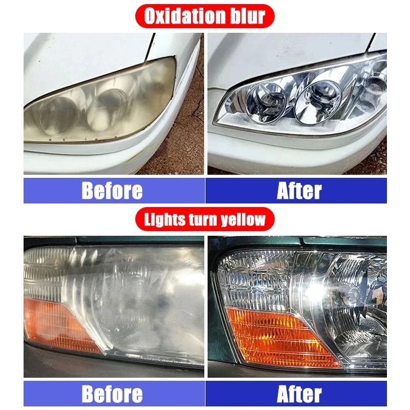 Headlight Restorer Lamp Renovation Agent Polishing Kit Repair Yellowed Oxidized Cracked Blurried Light Scratched Car Care Liquid