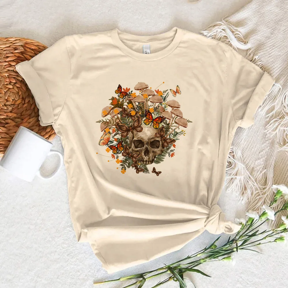 

Mushroom tshirt women designer summer graphic Tee girl graphic clothing