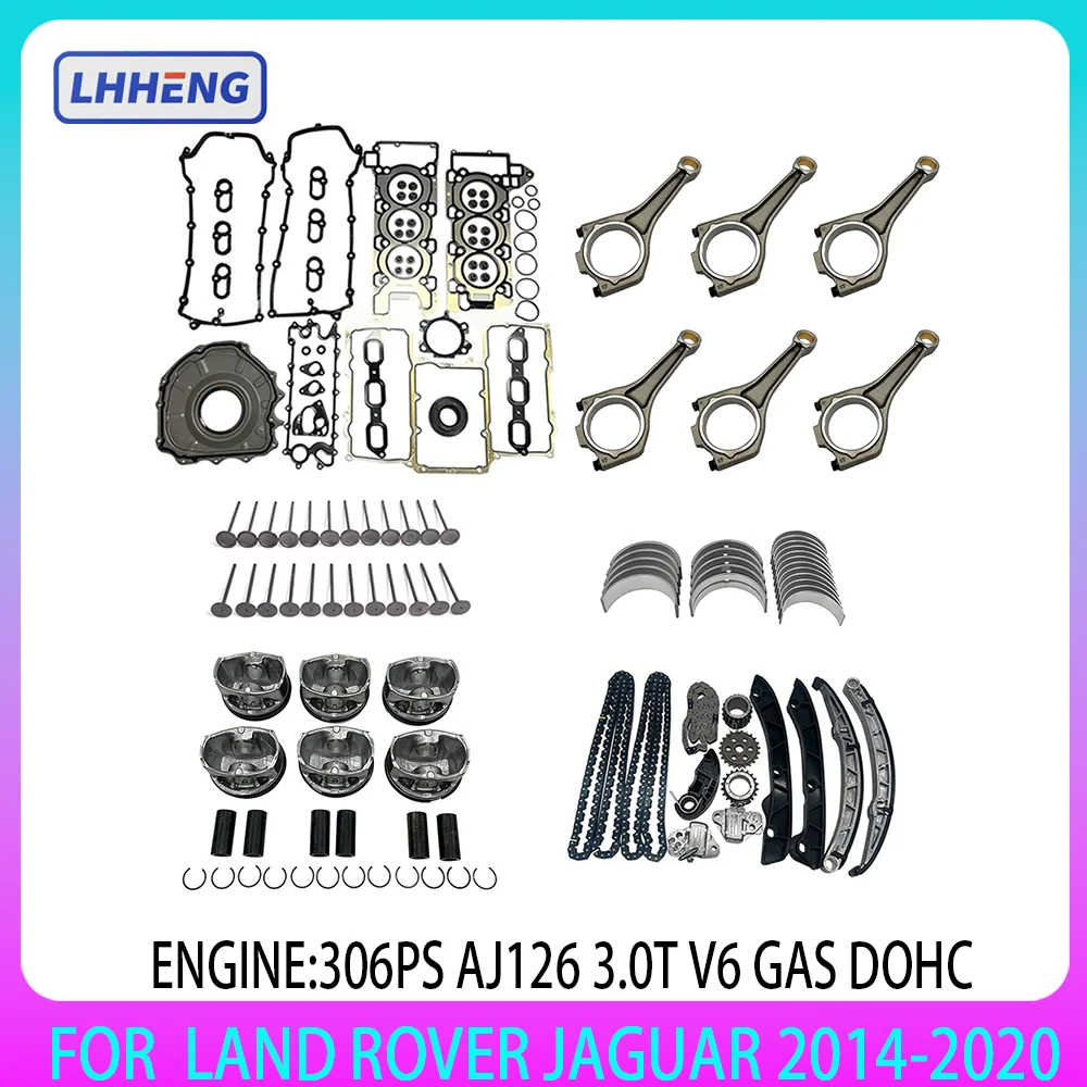 

306PS AJ126 Engine Rebuild Repair Kit FOR LAND ROVER JAGUAR 3.0L 3.0 L T V6 GAS DOHC L319 L462 L405 L494 L560 LR105300 LR105301