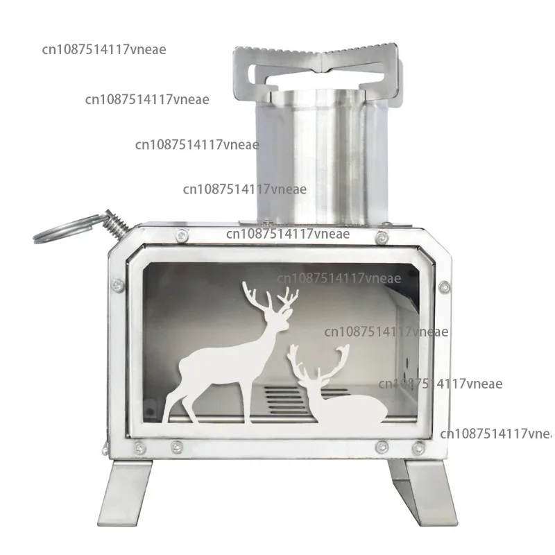 

Camping Mini Wood-Burning Stove Portable Outdoor Stove Tabletop Grill Compatible with Multiple Fuels