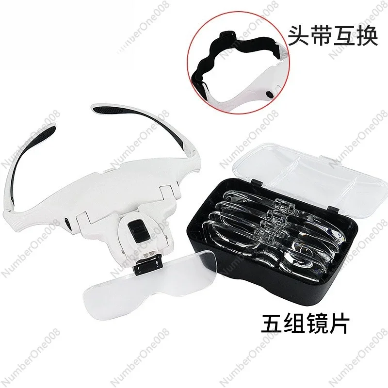 

Наголовная лупа с пятью различными линзами увеличения, 2 светодиодами, для технического обслуживания и инспекции 9892B2