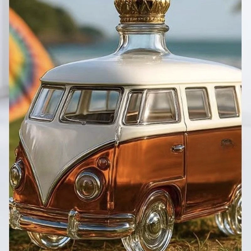 Creative Bus Shape Glass Whiskey Empty Bottle Liquor Decanter Home Bar Decoration Sparkling Wine Container For Party Gift Set
