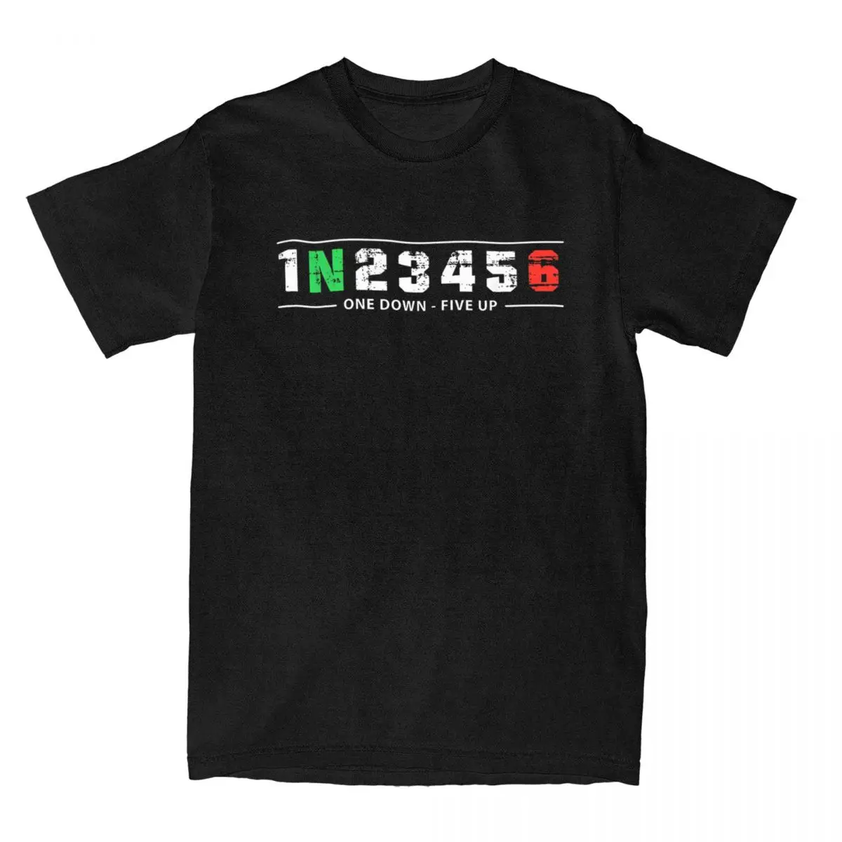 Men's 1N23456 Motorcycle Shift Biker Motorcyclist T Shirts Cotton Clothes Humorous Tee Shirt Printed One Down Five Up T-Shirts