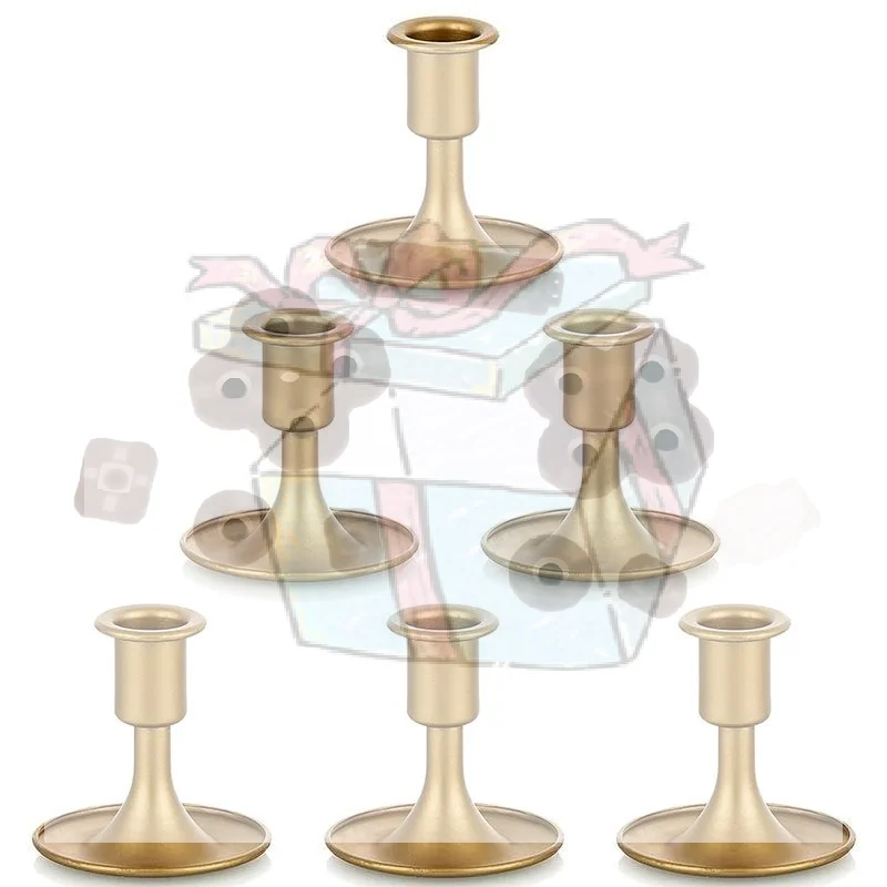 1PCS Vintage Metal Chamberstick Candle Holder With Handle Teacup Shape Ridged Pillar Candle Stand For Home Decor Wedding Table