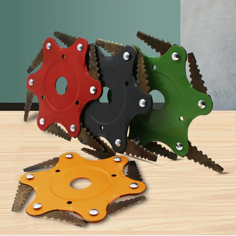 

6-Blades Grass Trimmer Head Toothed Blades Cutter Weed Brush Cutting Head Grass Trimmer Head Weed Cutting Head Toothed 6-Blades