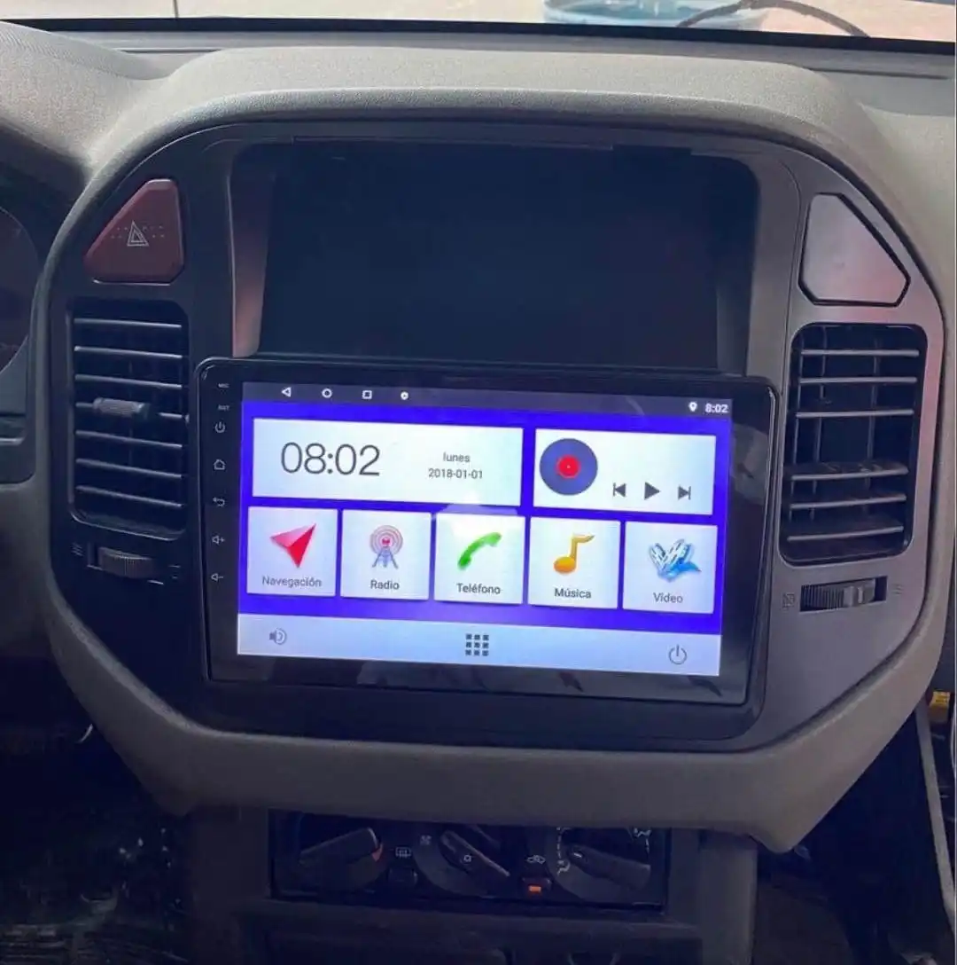 9‘’ QLED Android 14 8G Ram Car GPS Navi Music Video Multimedia Player For Mitsubishi Pajero 1999 - 2006 Auto Stereo Head Unit