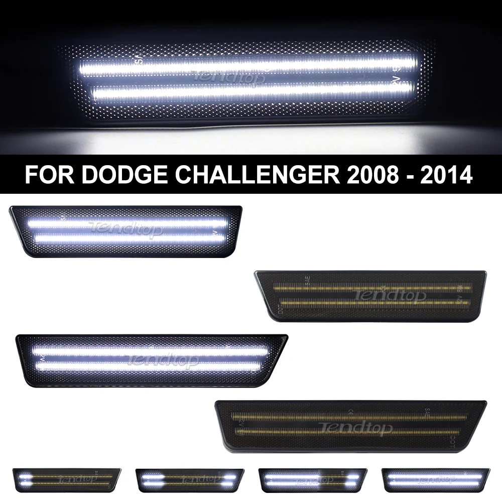 4x Car Front Rear LED Side Marker Light LED Side Fender Reflector Lamp For Dodge Challenger 2008 2009 2010 2011 2012 2013 2014