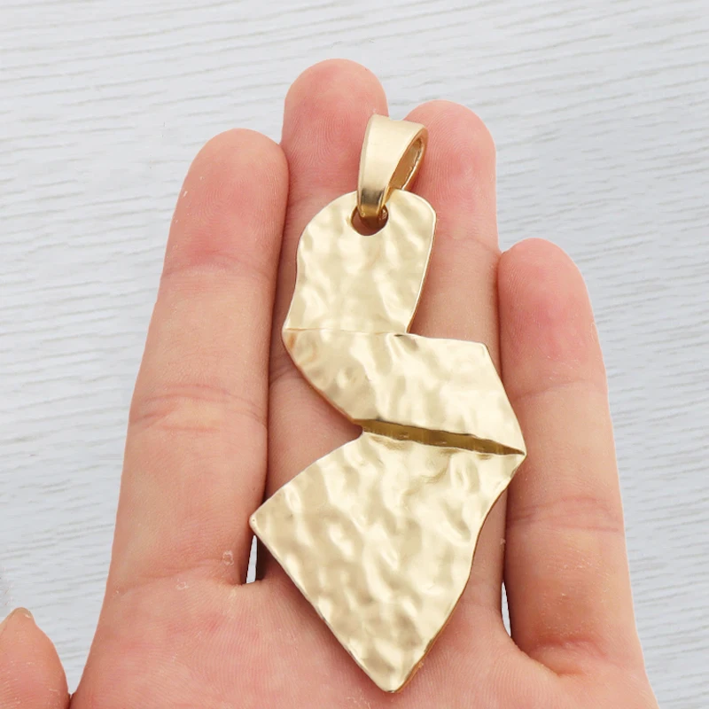 

1 x Fashion Boho Matte Gold Large Asymmetrical Geometric Charm Pendant For Handmade Necklace Jewellery Tribal Accessories