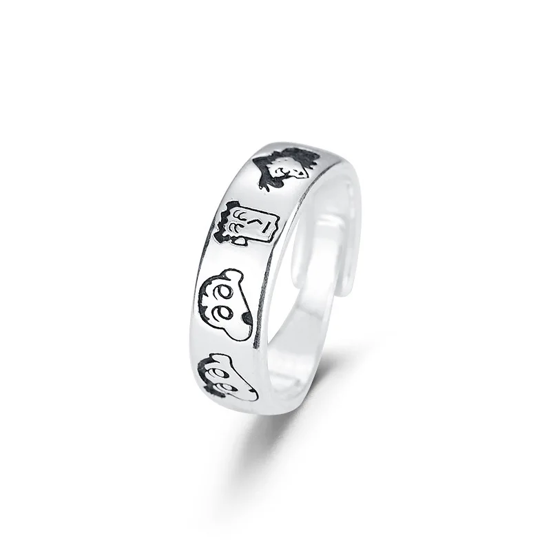 Kawaii Cartoon Rings for Women Simple Cute Adjustable Trendy Korean Ring Funny Personality Party Christmas Jewelry Accesorios