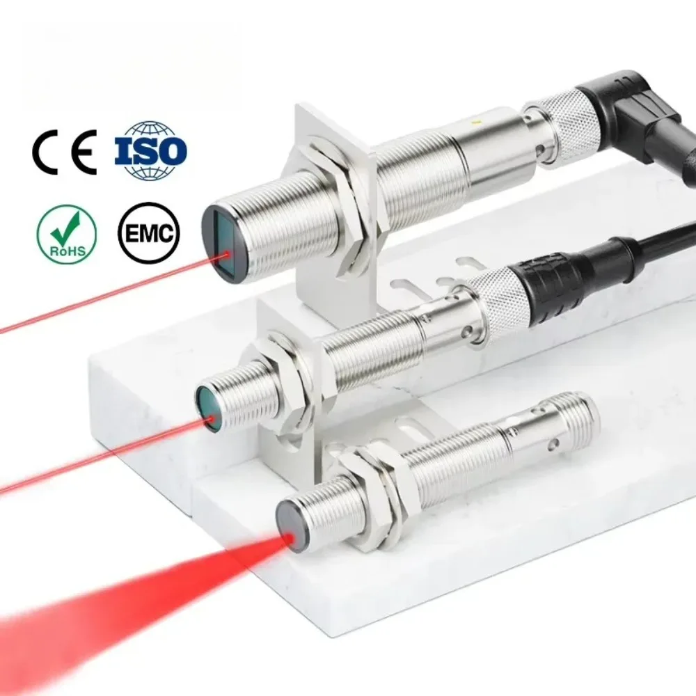 M12 M18 200mm 500mm PNP/NPN NO 3-wire 4-wire sensor diffuse reflection optical proximity switch with screw mount