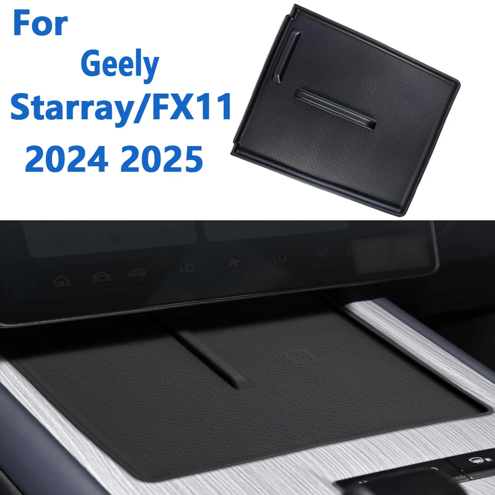 Para geely starray fx11 atlas boyue l flexível silicone console central carga sem fio anti-deslizamento almofada protetora suporte do telefone esteira